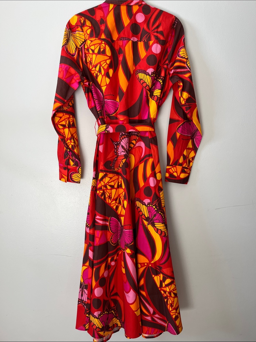 Lesley Evers ERNESTINE dress Serendipity Red button down collared midi dress - Picture 8 of 9